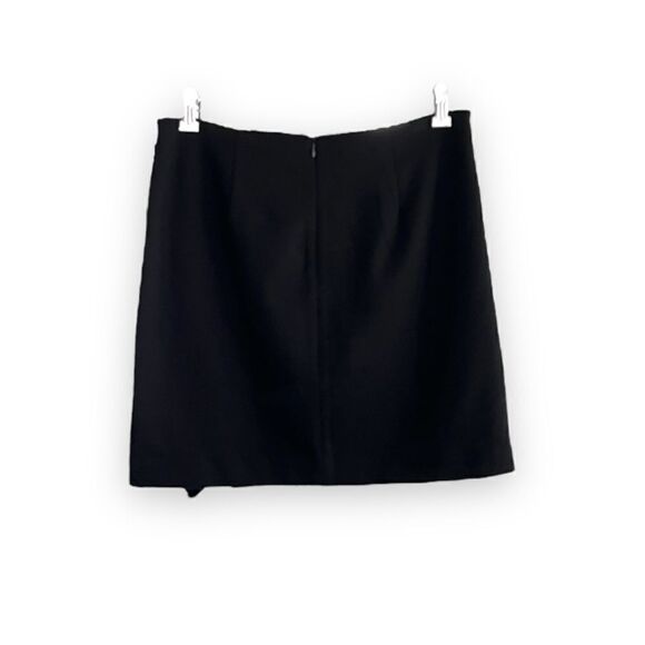 PREMISE | Asymmetrical Brown/Black Faux Wrap Mini Skirt (8) - Picture 3 of 4